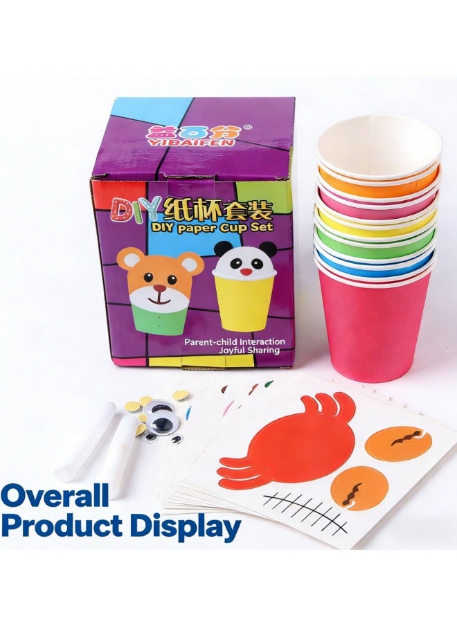 Arts and Crafts for Kids, Toddler Paper Cup Craft Kit with 12 Cute Cartoon Animal Projects, DIY Gifts Birthday Party Fun Preschool Classroom Activity for Girls & Boys - Image 2